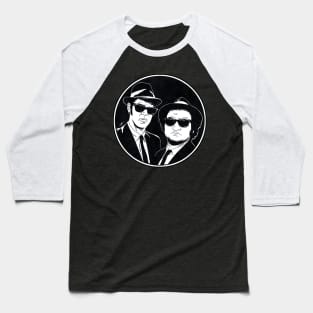 THE BLUES BROTHERS (Circle Black and White) Baseball T-Shirt